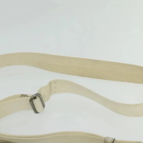 GUCCI GG Canvas Shoulder Bag Beige Silver 145857 Auth th6308